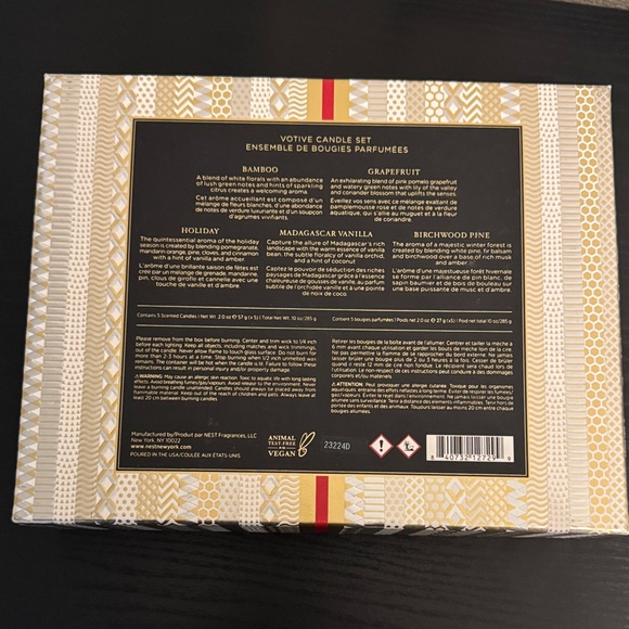 Nest Votive Candle Set - White and Gold. New! - Picture 2 of 3